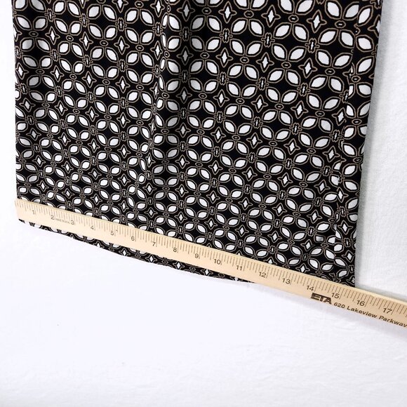 Joseph Ribkoff Pants Womens 8 Black White Print Wide Leg Pull On Dressy - Picture 8 of 11